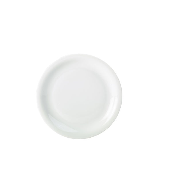 Genware Porcelain Narrow Rim Plate 24cm/9.25" (Pack of 6)
