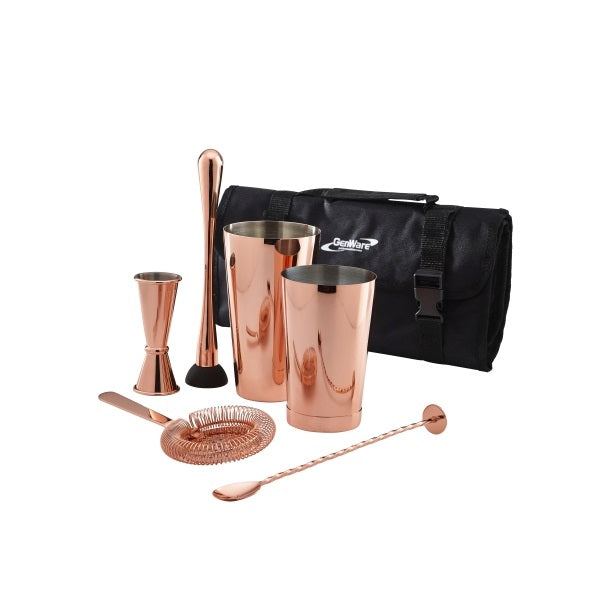 Genware Copper Cocktail Kit 7 Pieces