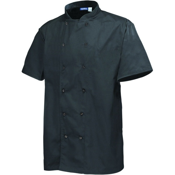 Basic Stud Chef Jacket (Short Sleeve) Black
