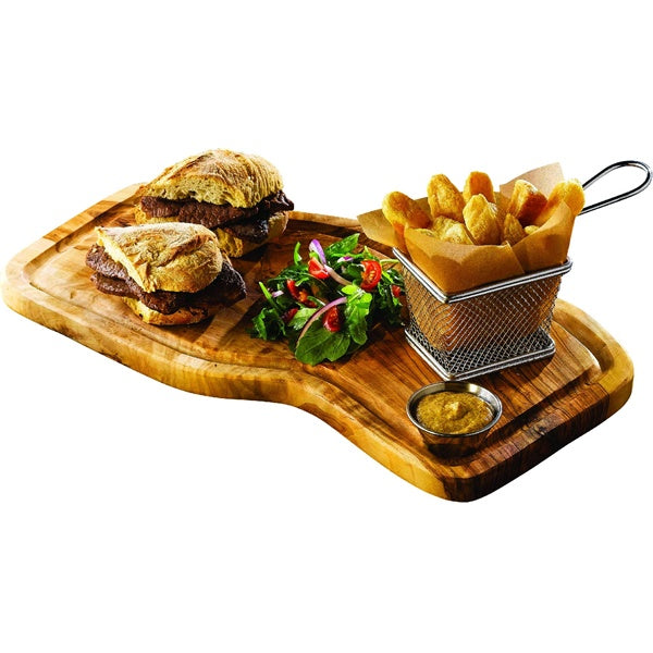 Olive Wood Serving Board W/ Groove 40X21cm+/-