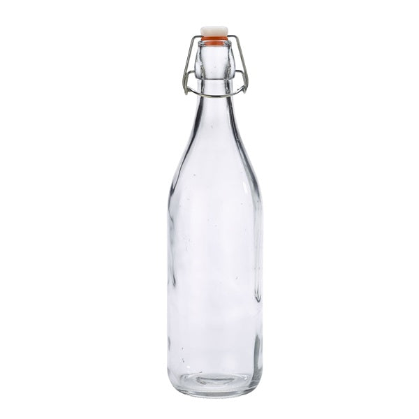 Genware Glass Swing Bottle 1L / 35oz (Pack of 6)