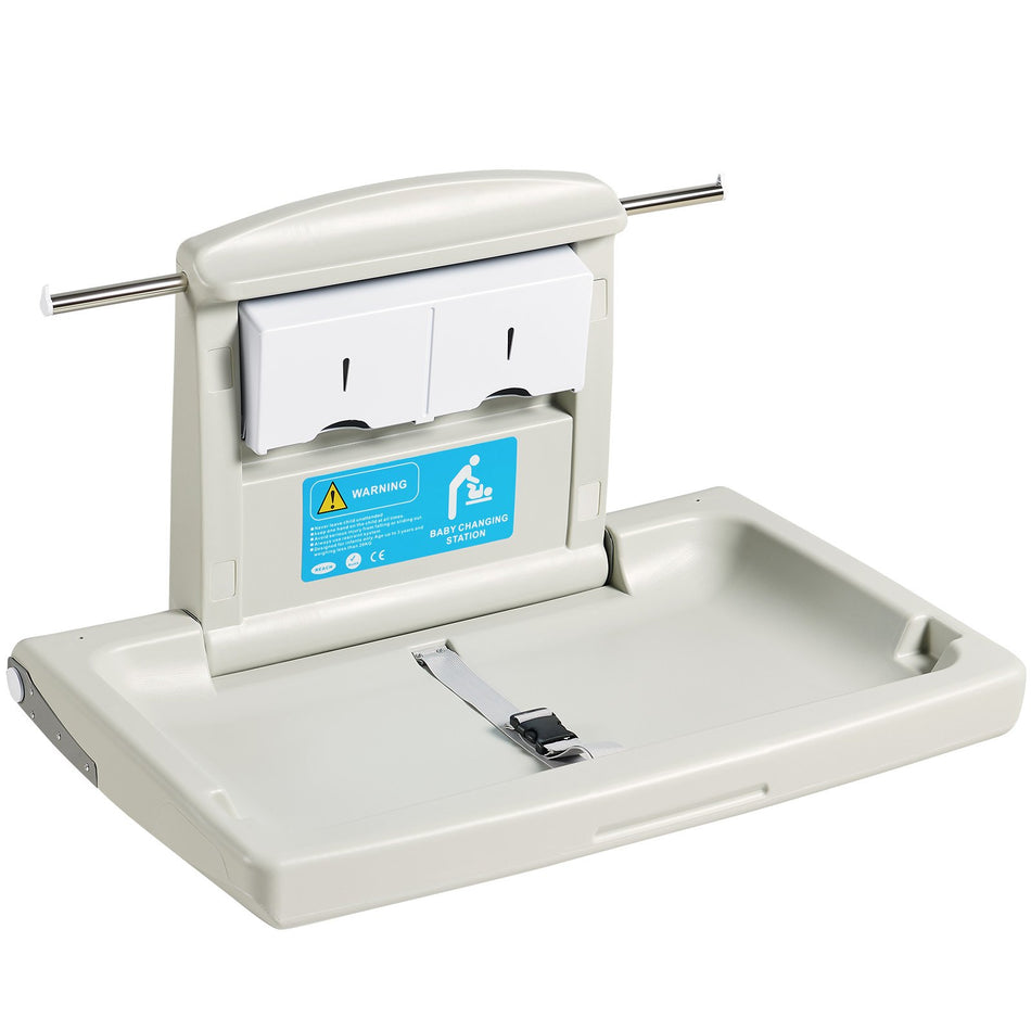 Wall Mounted PP Grey Foldable Baby Changing Station