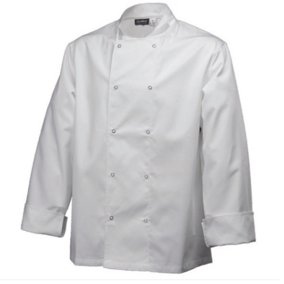 Basic Stud Chef Jacket (Long Sleeve) White