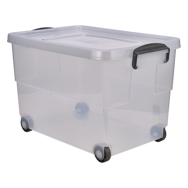 Storage Box 60L W/ Clip Handles On Wheels (Pack of 4)