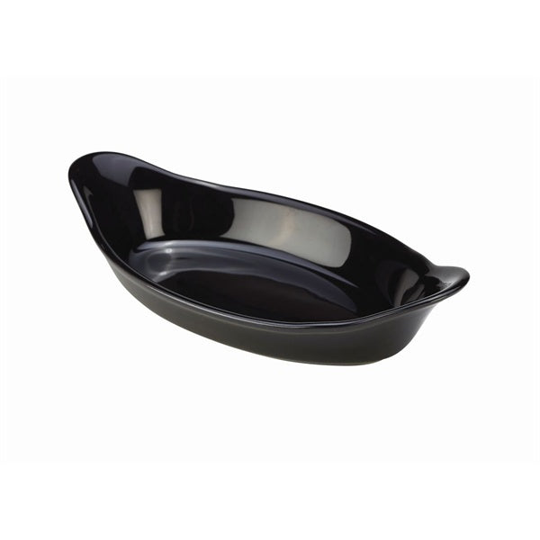 Royal Genware Oval Eared Dish 16.5cm Black (Pack of 6)