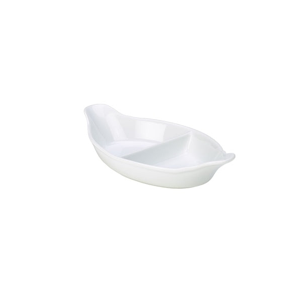 Royal Genware Divided Vegetable  Dish 28cm White (Pack of 4)
