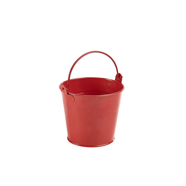 Galvanised Steel Serving Bucket 10cm Ø Red