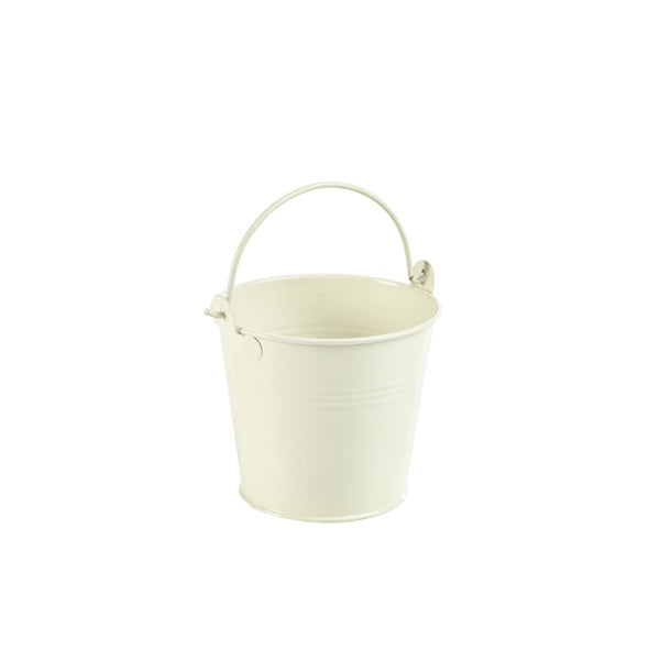 Galvanised Steel Serving Bucket 10cm Ø White