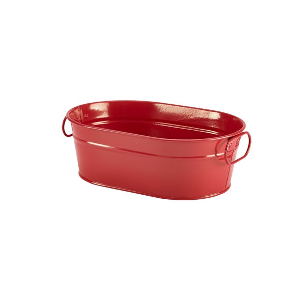 Galvanised Steel Serving Bucket Red 23 x 15 x 7cm