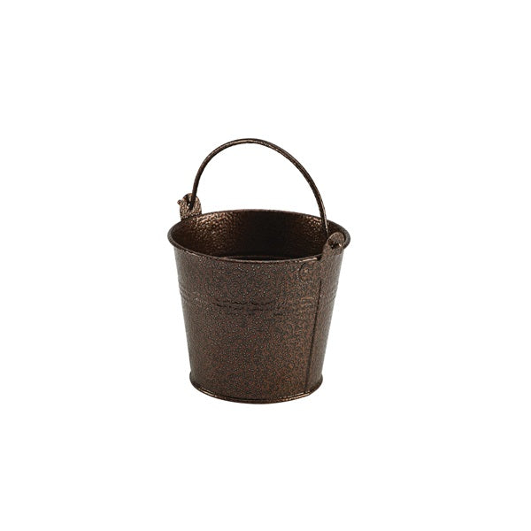 Galvanised Steel Hammered Serving Bucket 10cm Ø Copper