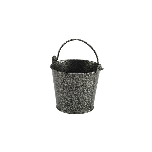 Galvanised Steel Hammered Serving Bucket 10cm Ø Silver