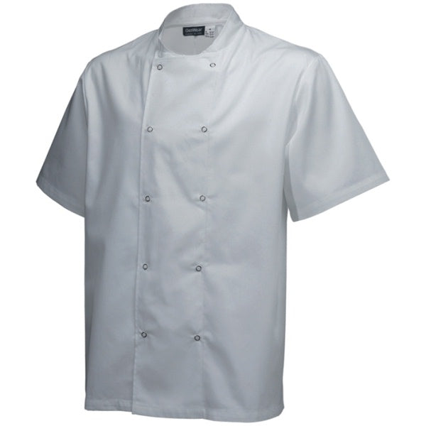 Basic Stud Chef Jacket (Short Sleeve) White
