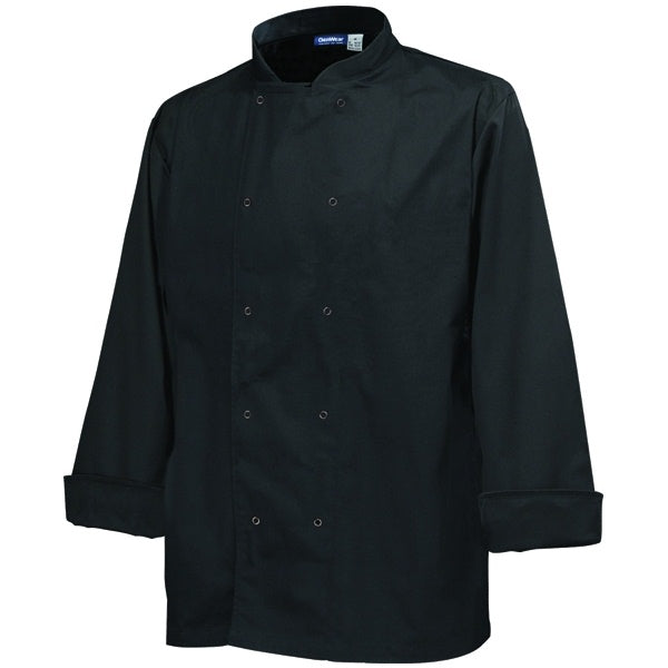 Basic Stud Black Chef Jacket (Long Sleeve)