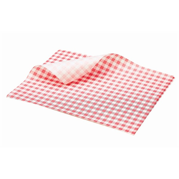 Greaseproof Paper Red Gingham Print 25 x 20cm