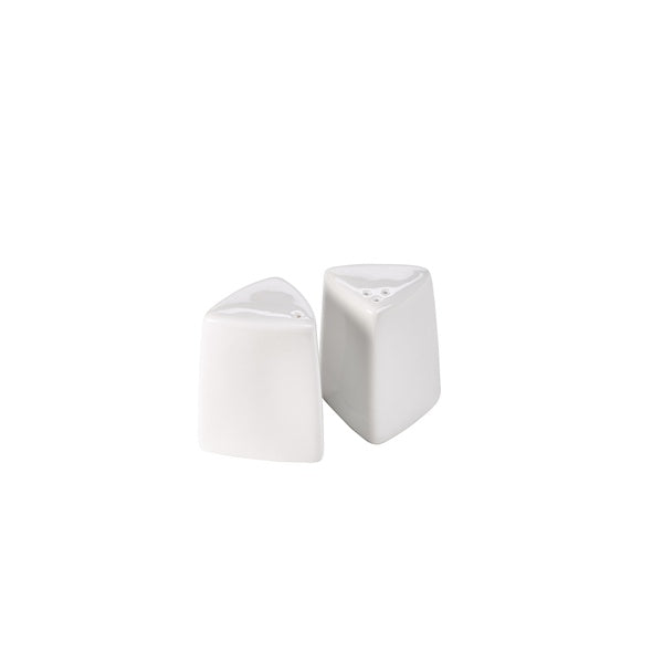 Genware Porcelain Triangular Salt Shaker 6cm/2.5"  (Pack of 6)