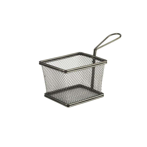 Black Serving Fry Basket Rectangular 12.5 x 10 x 8.5cm