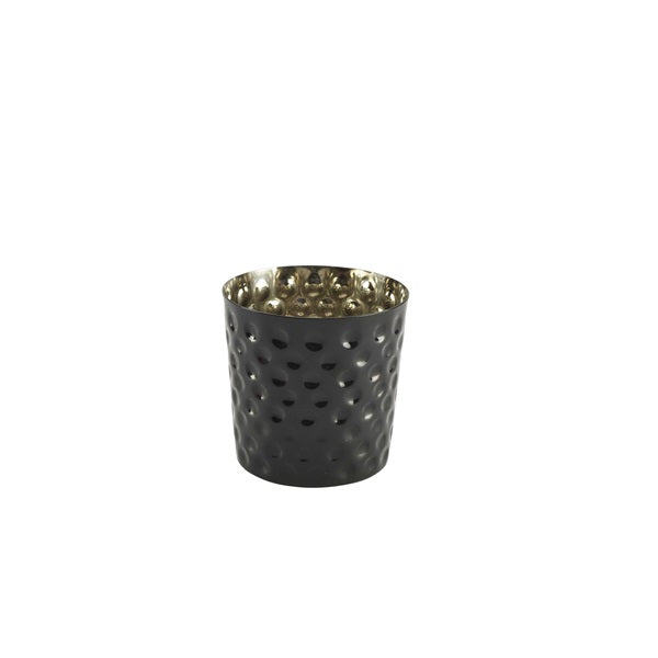 Stainless Steel  Serving Cup Hammered 8.5 x 8.5cm Black