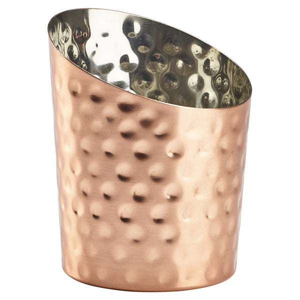 Copper Plated Hammered Angled Cone 11.6 x 9.5cm Ø