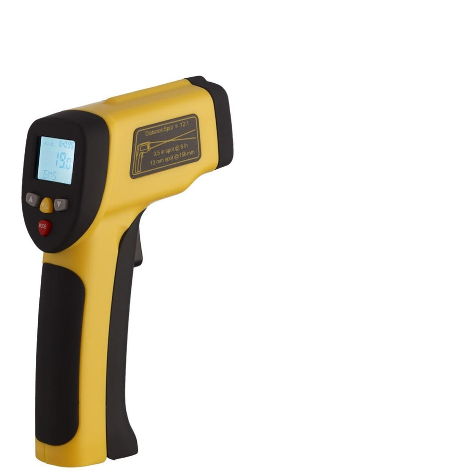 Infrared thermometer; 10x4.5x15.5cm (WxLxH); yellow / black