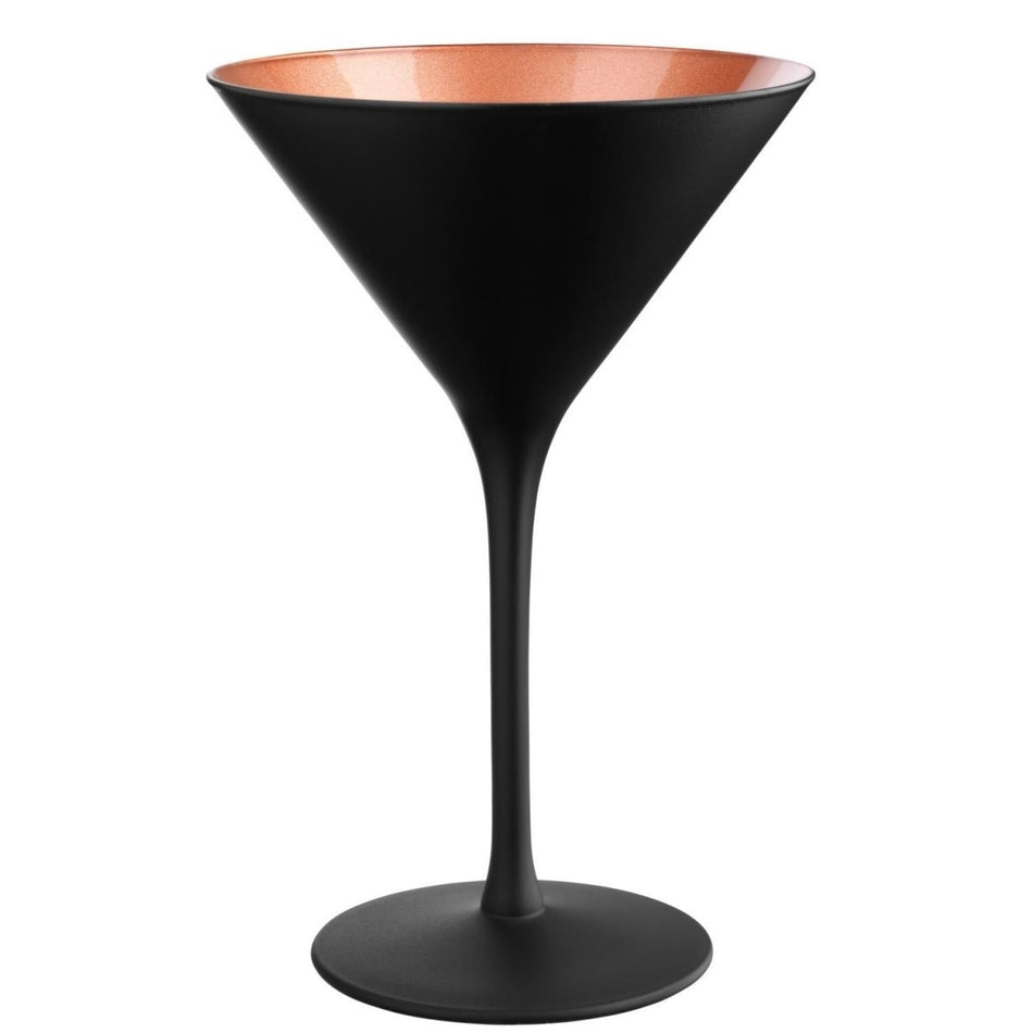 Joleen Martini Cocktail Glass 21cl black / copper; (pack of 6)