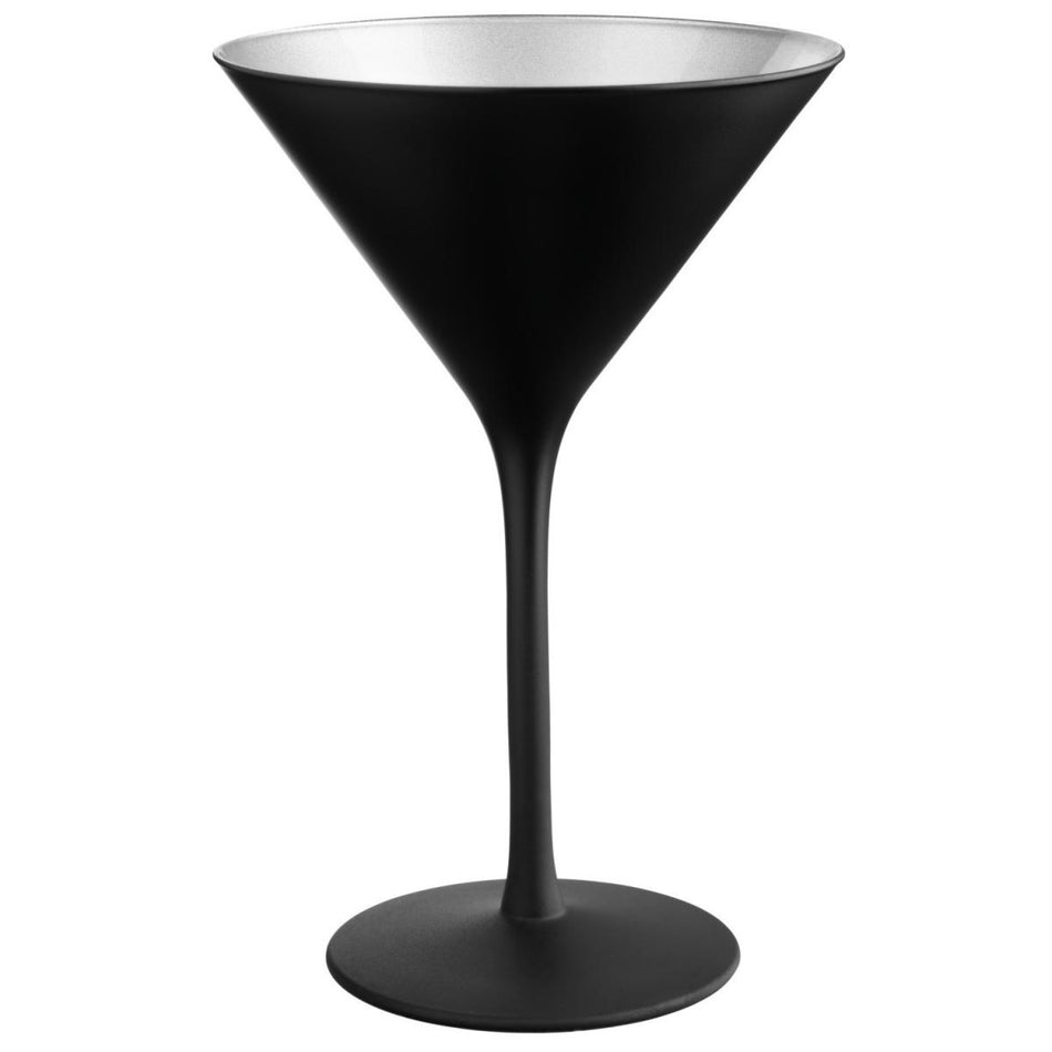 Joleen Martini Cocktail Glass 21cl black / silver (6 pack)