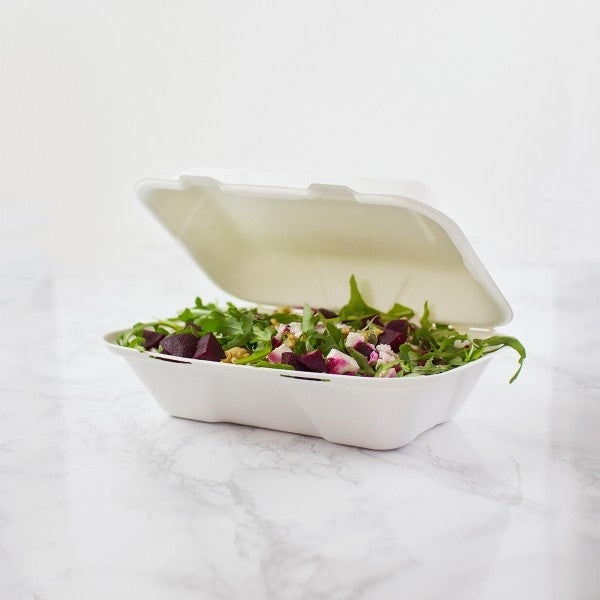 Vegware 9 x 6in Large Bagasse Clamshell